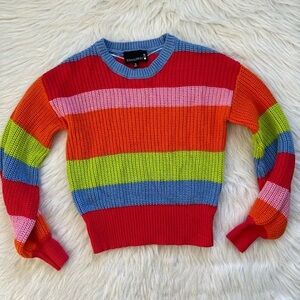 Broadway 38 boutique rainbow color block knit sweater